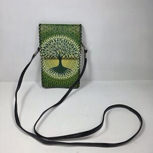 Green Tree Design Crossbody Bag